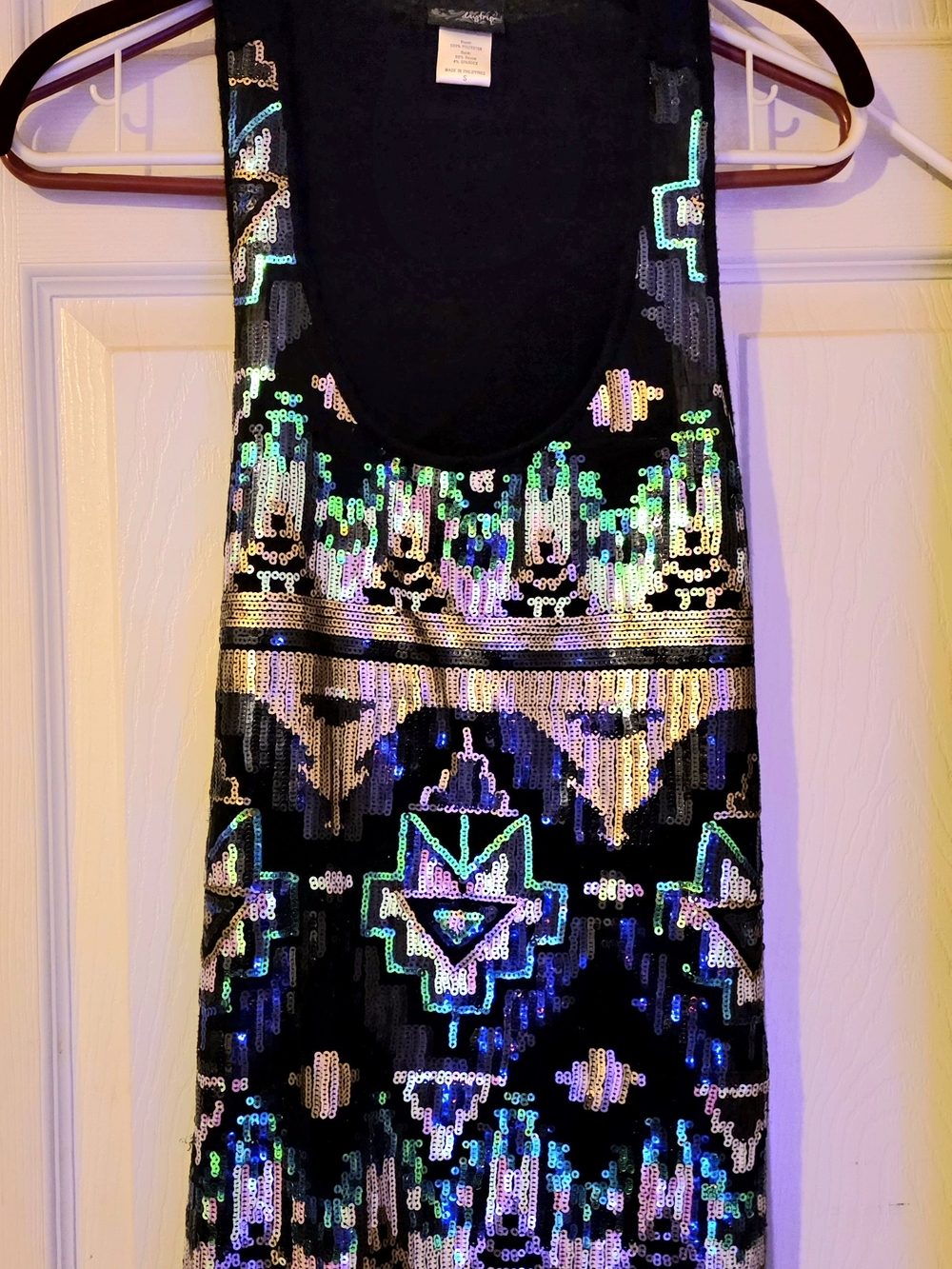 Y2K Vintage Multicolor Sequin Tank Top – Women's Small